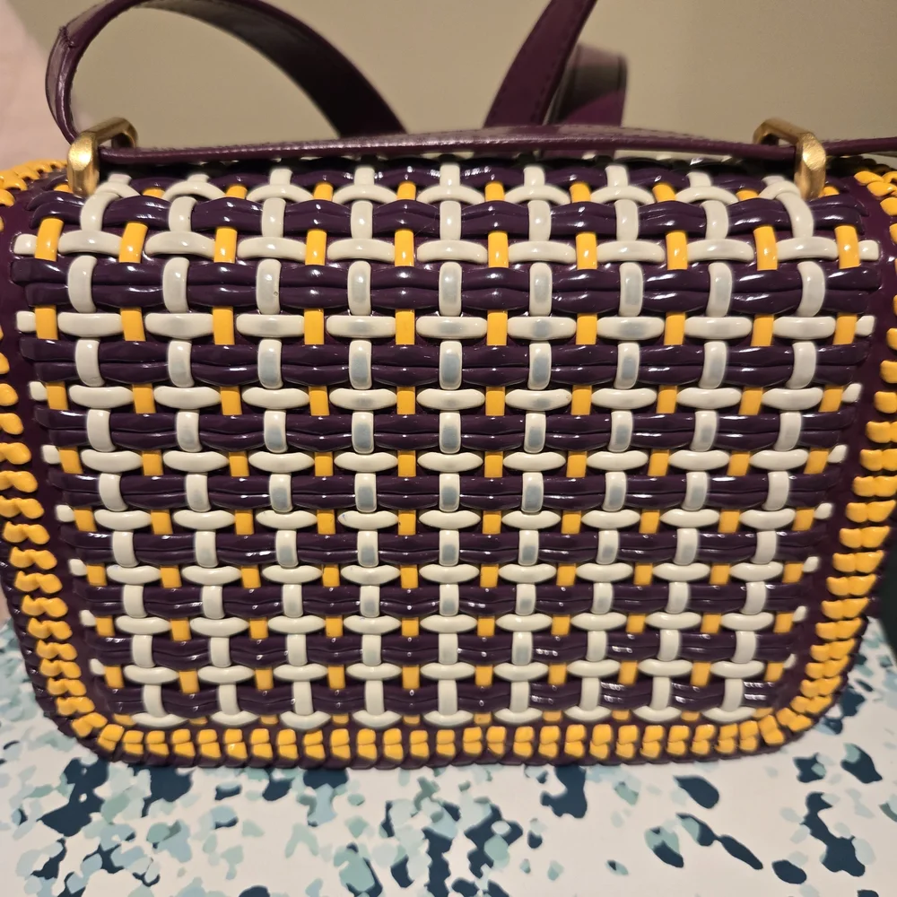 Tory Burch Purple and Yellow Woven Crossbody - Picture 4 of 4